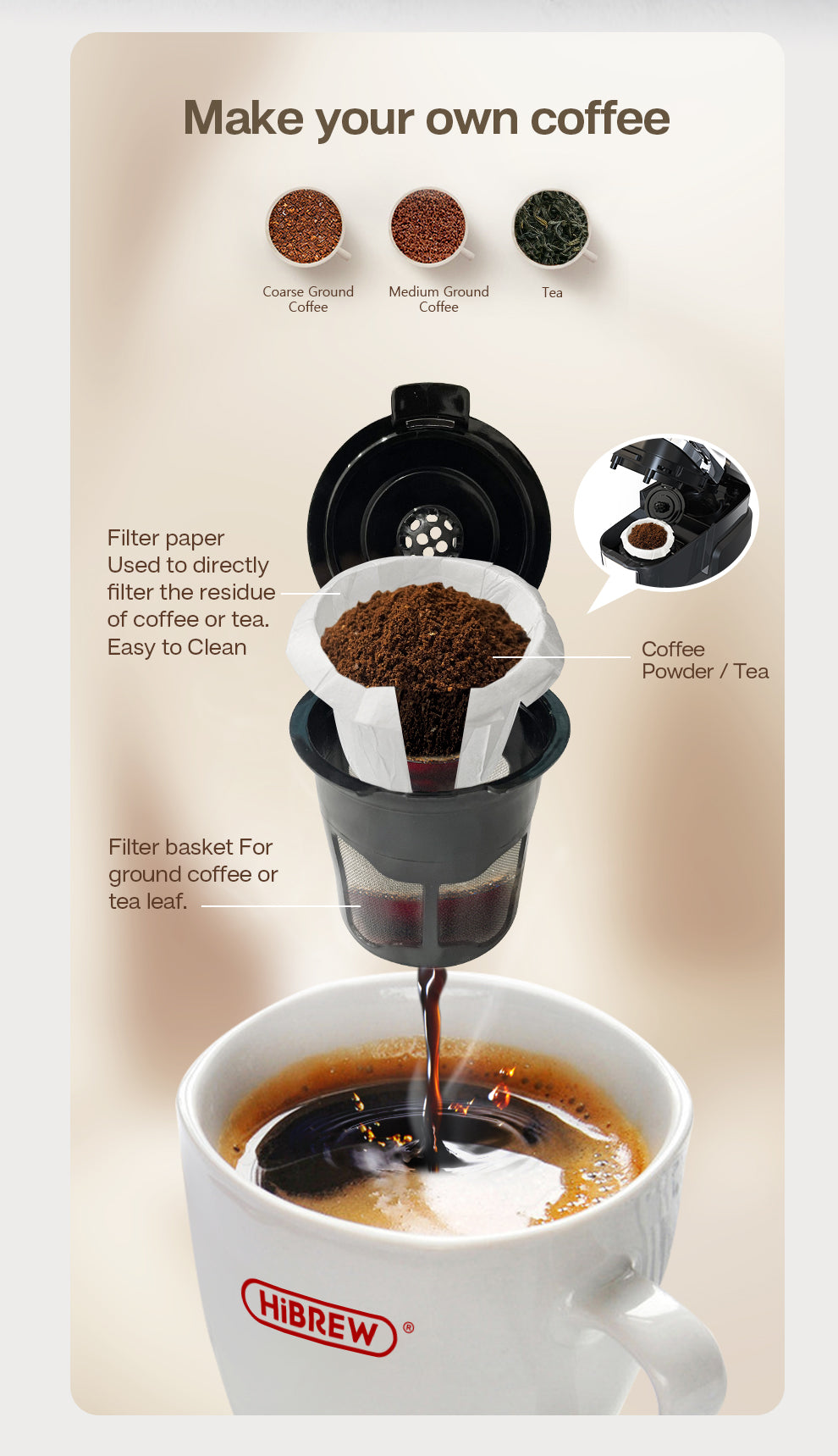 HiBREW Single Serve Coffee Maker