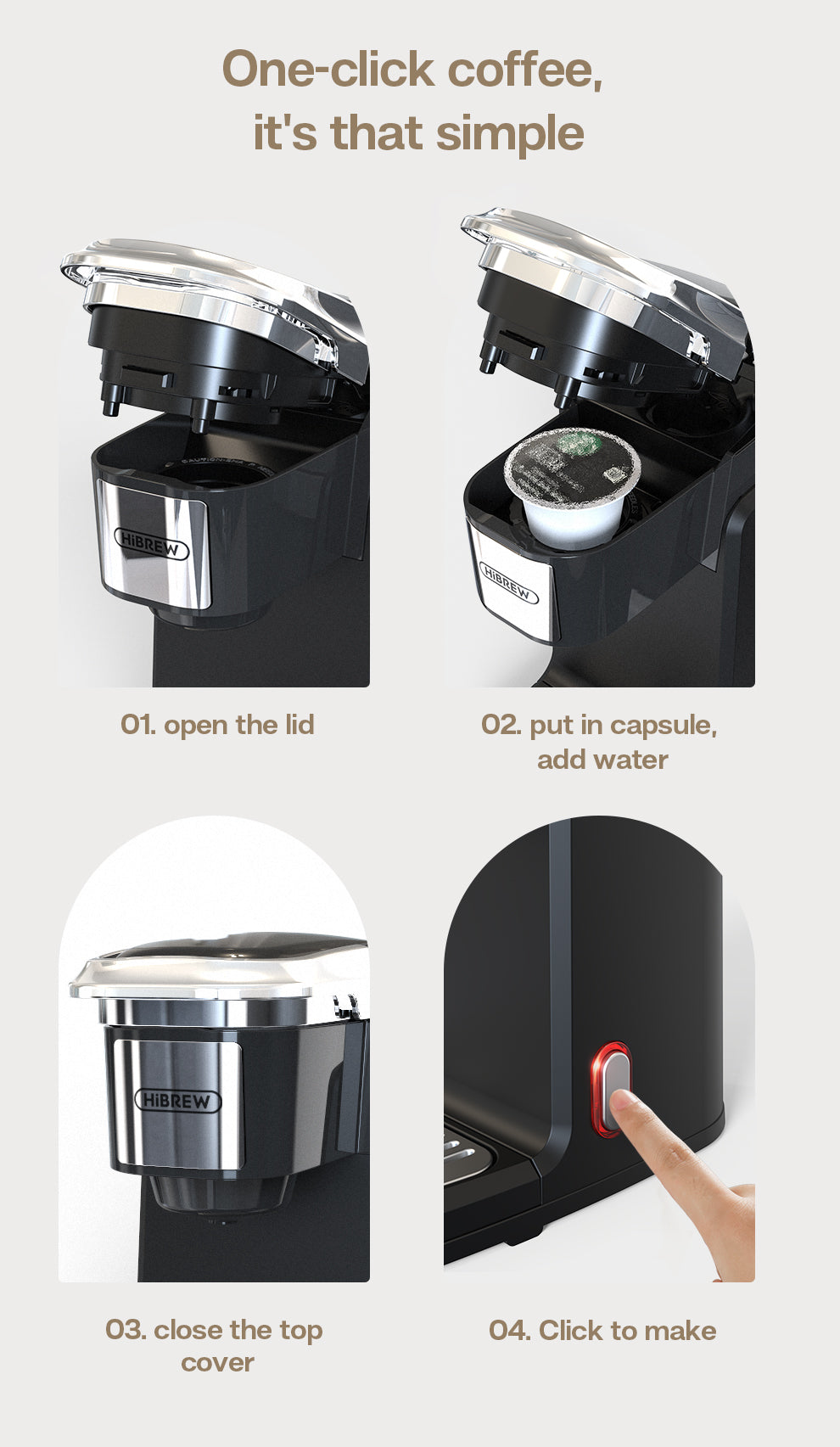 HiBREW Single Serve Coffee Maker