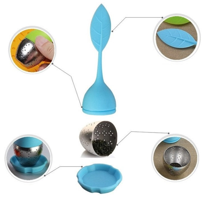 Silicone and Stainless-Steel Tea Leaf Strainer